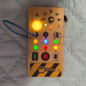 Wooden Control Panel with LED Lights